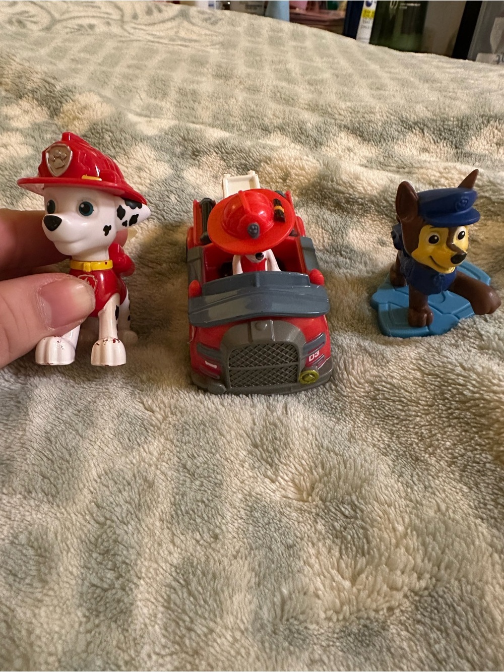 Three-piece Red Paw Patrol Fire Pup Toy Vehicle and Figures Set